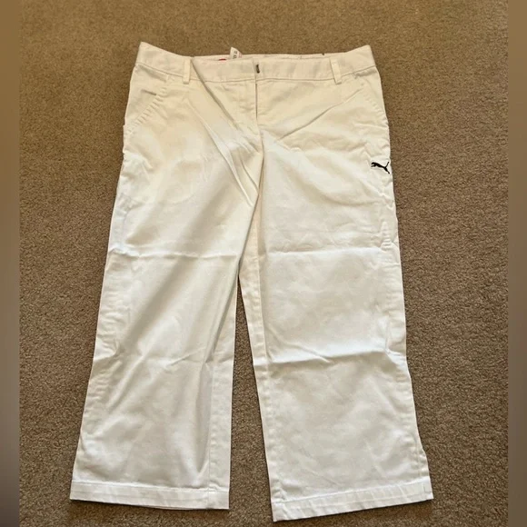 Women white Puma golf crop pants size 8 - Picture 2 of 5